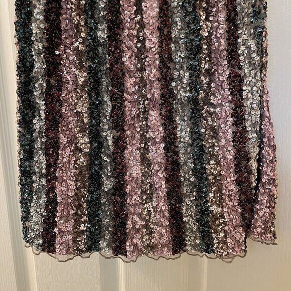Peek Girls Sequin Skirt Striped Multicolor Gray Pink Rainbow Size Large 10 years - Picture 3 of 9
